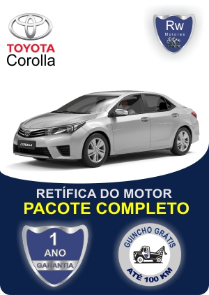 Retífica de motor Toyota Corrola com garantia pacote completo Rw motores